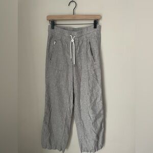 Athleta Cabo Linen Wide Leg Pant in Gray Size 0